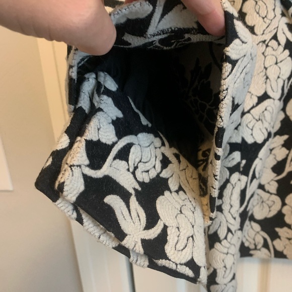 Vintage Kensie designer crop classic floral print button coat black and white - Picture 4 of 15